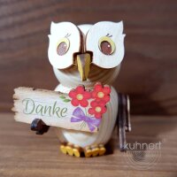 Kuhnert Mini Eule mit Danke-Schild Höhe 7 cm