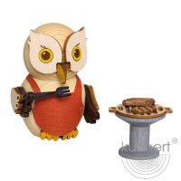 Kuhnert Mini Eule mit Grill natur Höhe 7 cm