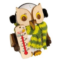 Kuhnert Mini Schnee-Eule mit Thermometer Höhe 7 cm