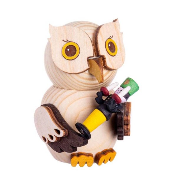 Kuhnert Mini Eule mit Bergmann natur Höhe 7 cm