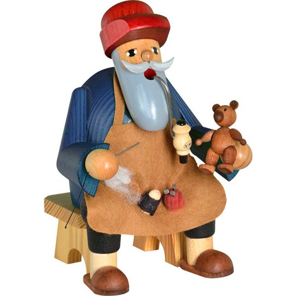 KWO Erzgebirge Räuchermann Teddymacher sitzend Höhe 15 cm