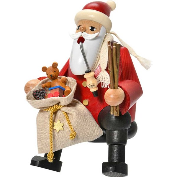 KWO Erzgebirge Räuchermann Kantenhocker Weihnachtsmann Höhe 16 cm
