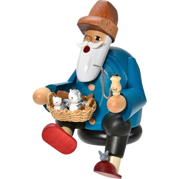 KWO Erzgebirge Räuchermann Kantenhocker Katzenfreund Höhe 18 cm