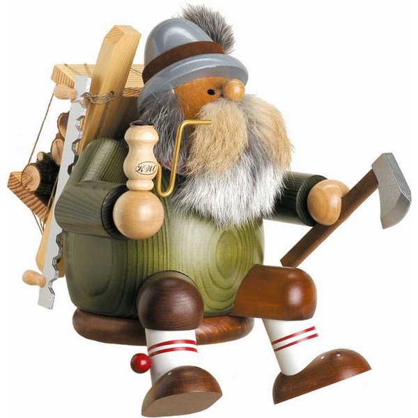 KWO Erzgebirge Räuchermann Kantenhocker Holzfäller (L) Höhe 25 cm