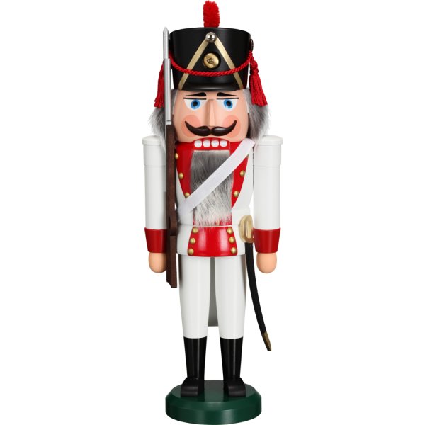Seiffener Volkskunst Nussknacker Grenadier rot Größe 39 cm