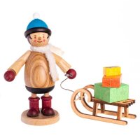 Kuhnert Holzfigur Mäxchen mit Geschenkeschlitten...