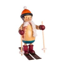 Kuhnert Holzfigur Mäxchen Skifahrer Höhe 12 cm