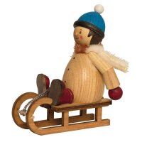 Kuhnert Holzfigur Mäxchen Schlittenfahrer Höhe...