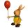 Kuhnert Erzgebirge Stupsi Hase mit Luftballon Höhe 13 cm