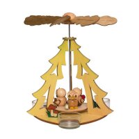 Kuhnert Teelichtpyramide mit Eulenkinder farbig 3 Teelichter