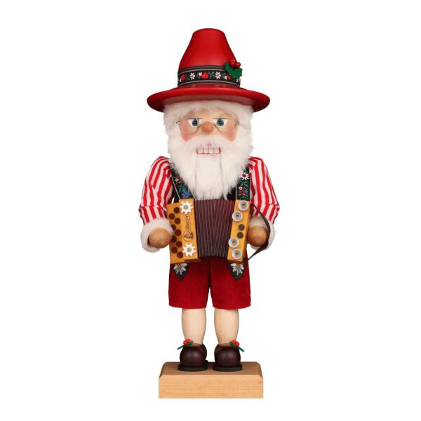 Christian Ulbricht Erzgebirge Nussknacker Weihnachtsmann mit Ziehharmonika 49 cm